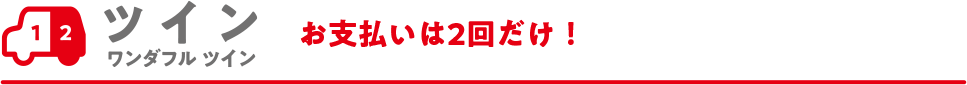 ツイン　ワンダフル ツイン　お支払いは2回だけ！